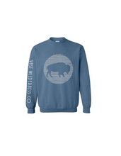 Load image into Gallery viewer, Indigo Blue Buffalo Lines Crewneck
